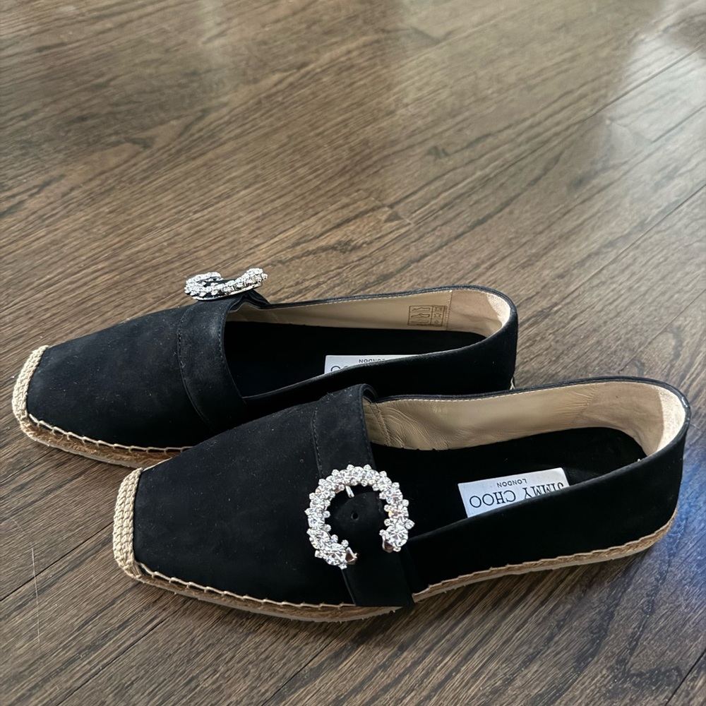 Jimmy Choo Black espadrilles with Crystal buckle - Picture 6 of 8